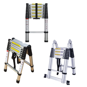 3.2m  Folding Aluminum step Telescopic Ladder with 150 kgs load capacity